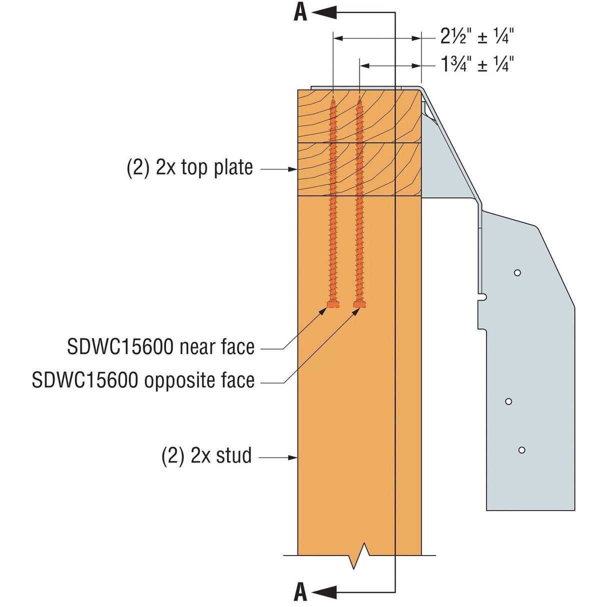 Simpson Strong-Tie DGHT3.62/18 (3-1/2" x 18") Top-Flange Fire Wall Hanger for Engineered Wood - 8