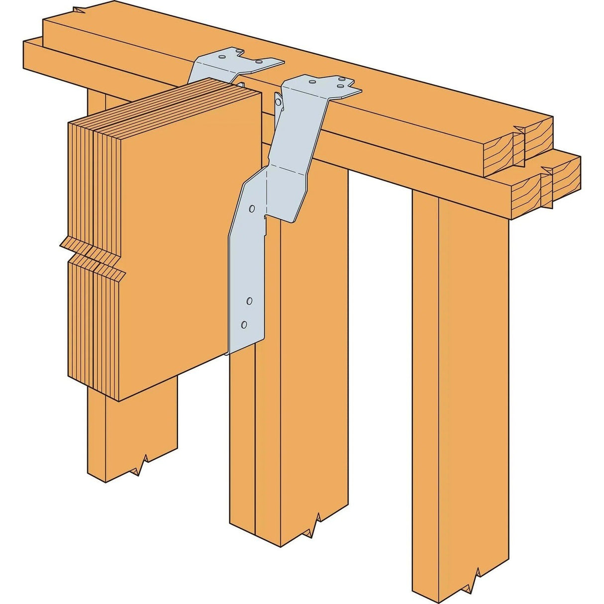 Simpson Strong-Tie DGHT5.37/11.88 (5-1/4" x 11-7/8") Top-Flange Fire Wall Hanger for Engineered Wood - 3