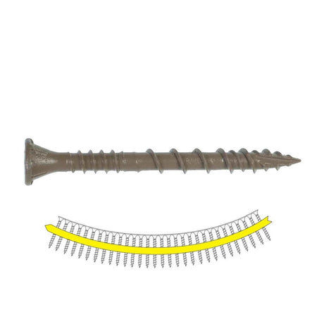 Simpson Strong-Tie DSVT2S Deck-Drive (#10 x 2") T25 DSV Quik Guard Wood Screw, Flat Head, Tan (1500 Pack)