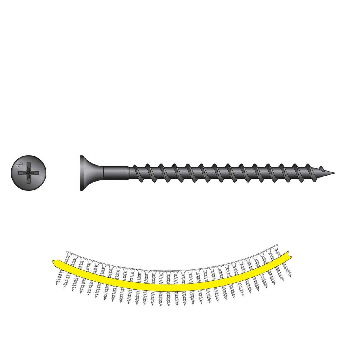 Simpson DWC2PS Quik Drive Collated Drywall Screw (#6 x 2 in.) Gray Phosphate Coarse Thread (2000 Pack)