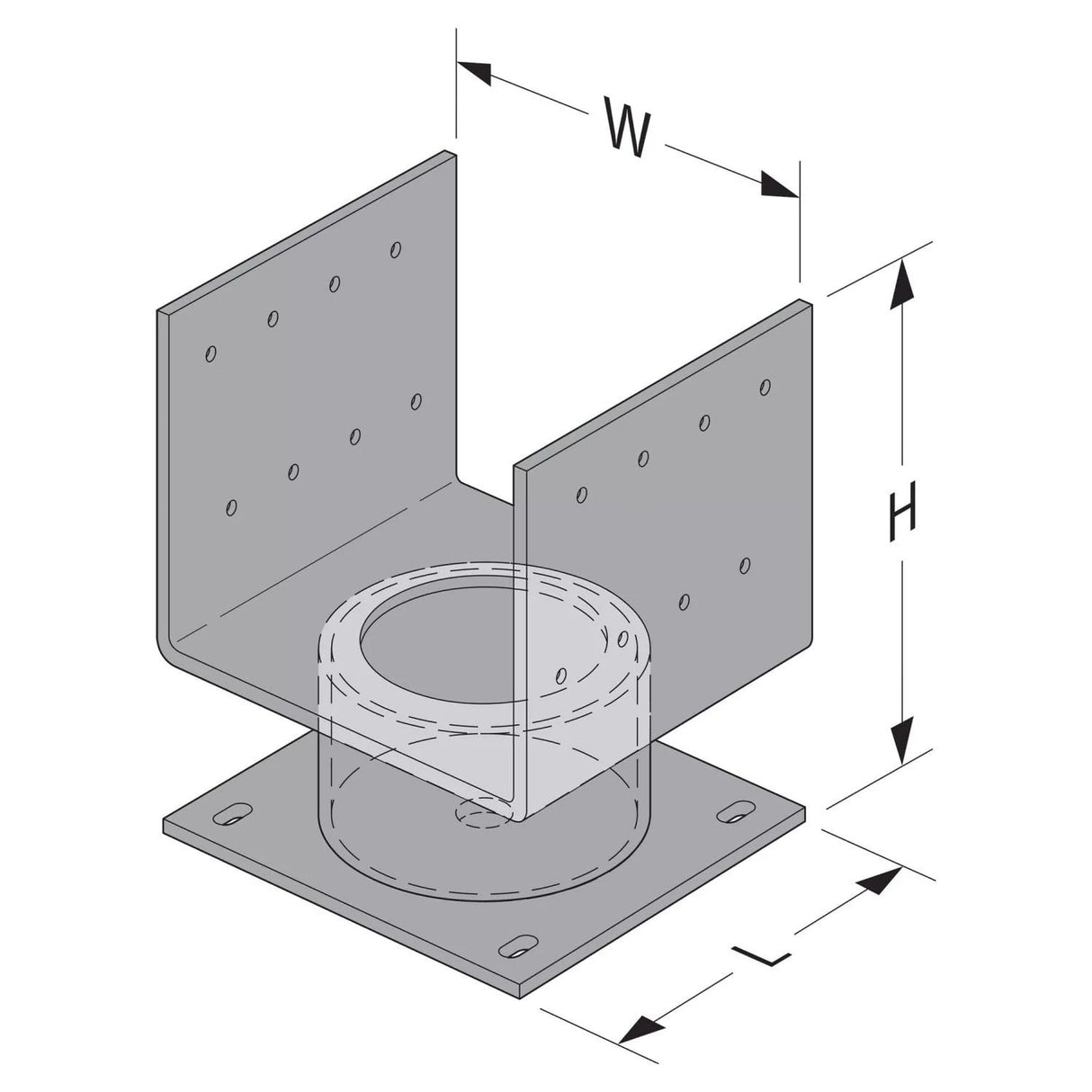 Simpson Strong-Tie ECB66HDG (6" x 6") Elevated Column Base - Hot-Dip Galvanized - 2