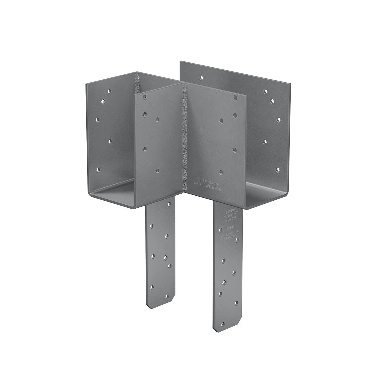 Simpson Strong-Tie ECCLLQ444SDS L-Shape End Column Cap for 4x Beams and 4x Post with SDS Screws, Left Skewed - Heavy-Duty Steel Connector for Wood Construction