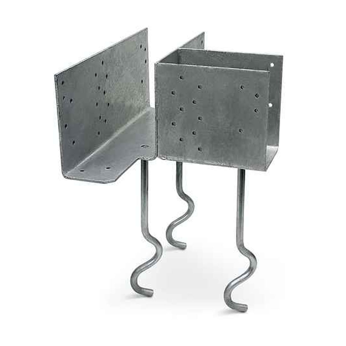 Simpson ECCLRQMD3.62G-KT Strong-Tie Simpson Hot-Dip Galvanized L-Shape Embedded Column Cap for 3-5/8 in Beam, Skewed Right - High Uplift & Lateral Resistance for Concrete/CMU Piers