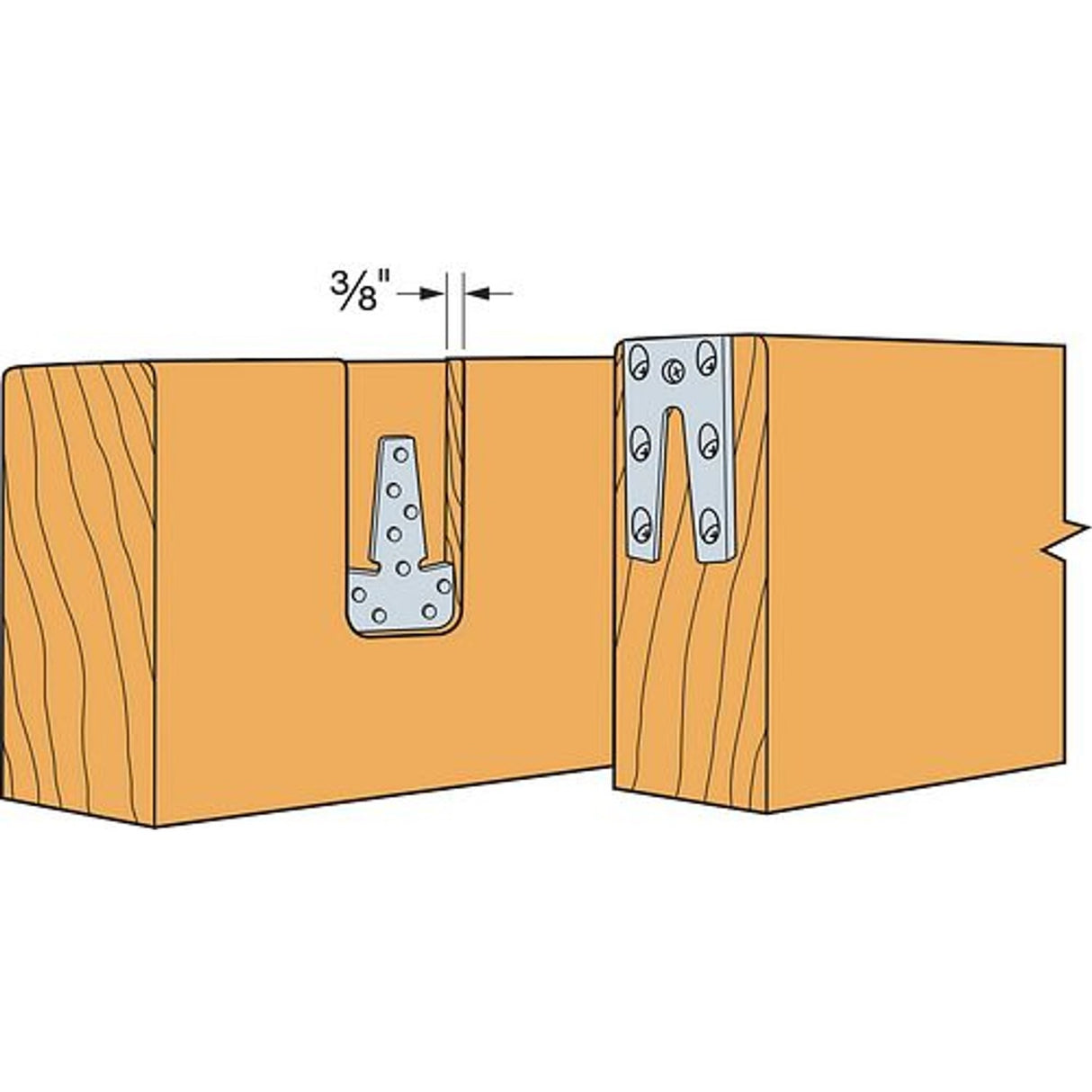Simpson Strong-Tie ETB90A-SCRB Hidden Timber Connector with Screws for Glulam Beam Connections - 3