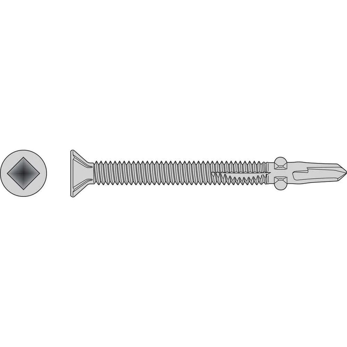 Simpson Strong-Tie F12C200FDC None Self-Drilling Flat-Head Screw with Wings (100 Pack)