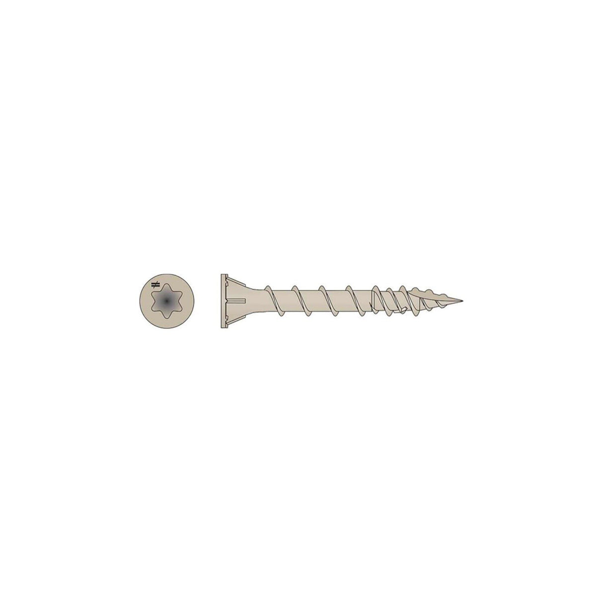 Simpson Strong-Tie HCKDSVT158S Deck-Drive (#8 x 1-5/8") T25 DSV Wood Collated Screw, Tan (1000 Pack)