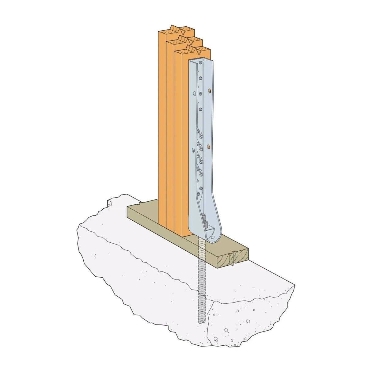 Simpson Strong-Tie HDUE17-SDS4.5 (27-7/8") Galvanized Predeflected Holdown with SDS Screws - 4