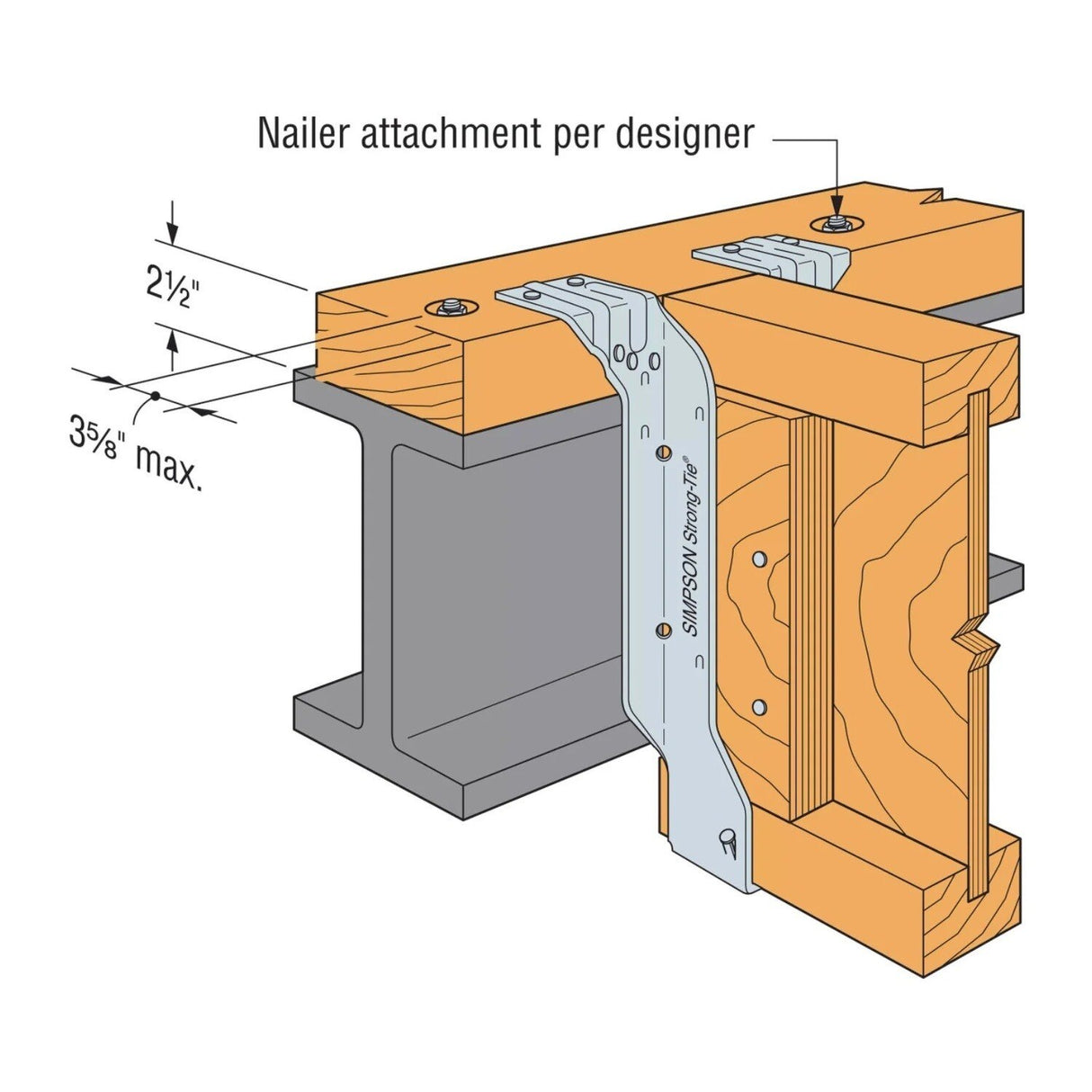 Simpson Strong-Tie HIT424 (3-1/2" x 24") Galvanized Top-Flange Joist Hanger for Engineered Wood - 3