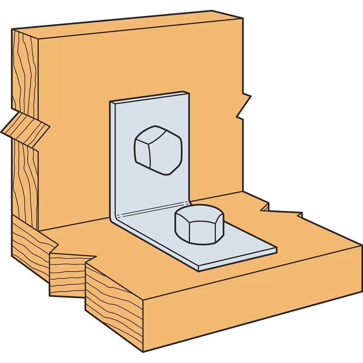 Simpson Strong-Tie HL33-R (3-1/4" x 2-1/2") Heavy Angle for Wood Construction - 3