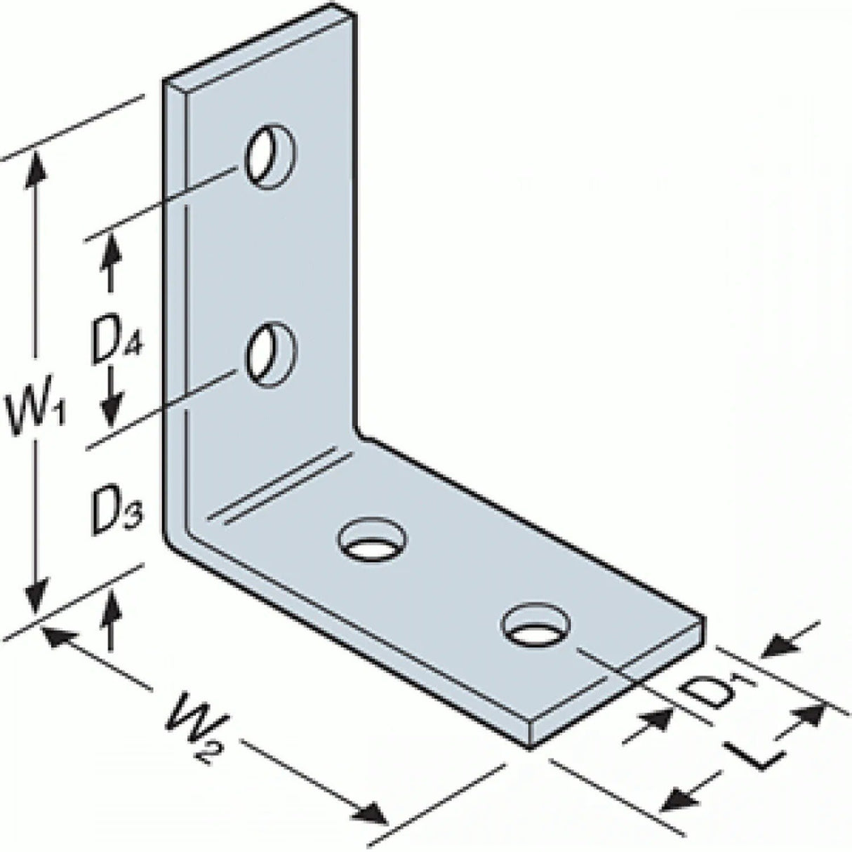 Simpson Strong-Tie HL53 (5-3/4" x 2-1/2") 7 Gauge Heavy L-Shaped Angle, G90 Zinc Galvanized - 2