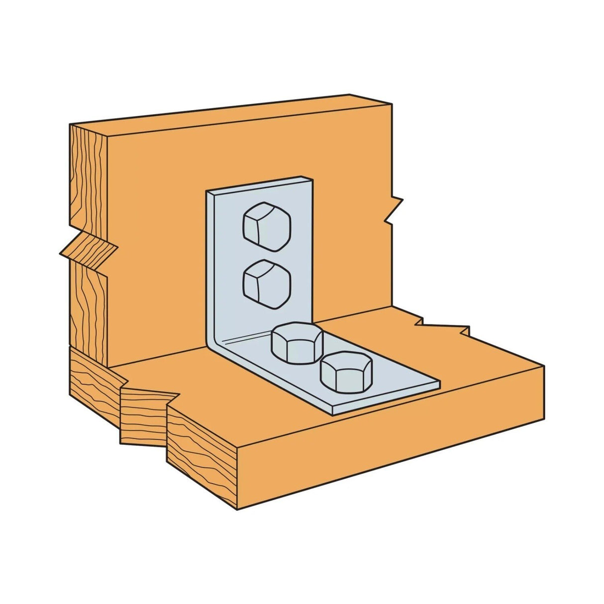 Simpson Strong-Tie HL53 (5-3/4" x 2-1/2") 7 Gauge Heavy L-Shaped Angle, G90 Zinc Galvanized - 3