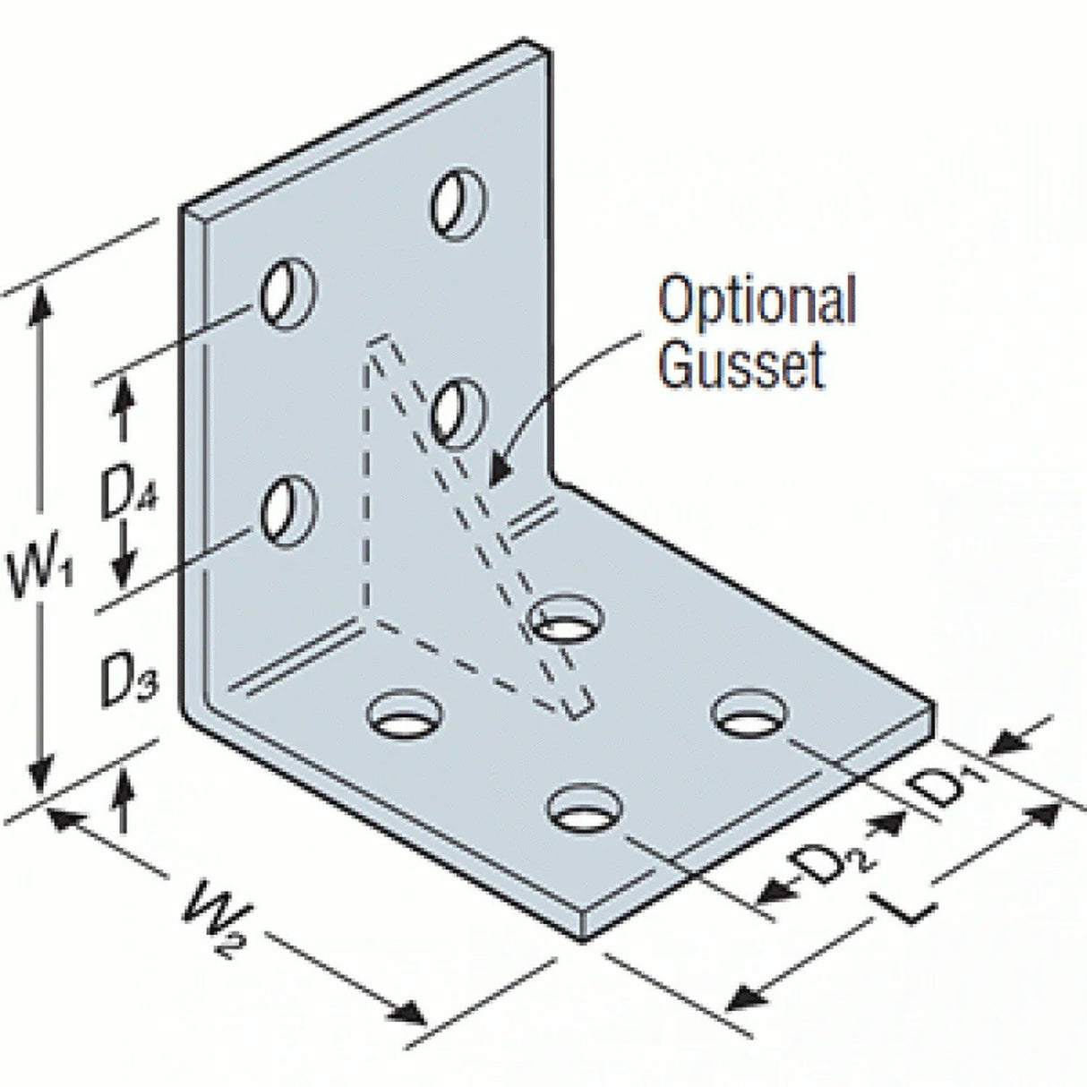 Simpson HL55HDG Strong-Tie Heavy Angle 5-3/4" x 5" Hot-Dip Galvanized for Reinforcing Wood Connections - 2