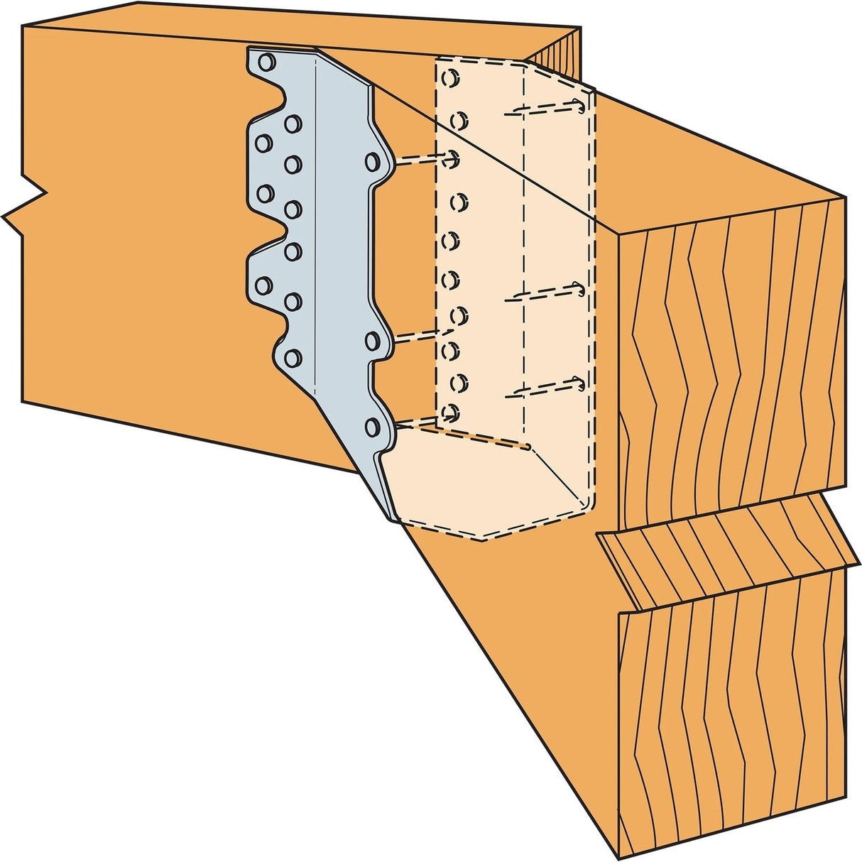 Simpson Strong-Tie HSURC410 (4" x 10") Concealed Flange Joist Hanger Skewed Right G90 Galvanized - 2