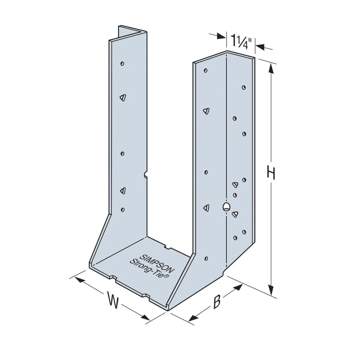 Simpson HU410-2 Strong-Tie Galvanized Face-Mount Joist Hanger for Double 4x10 - 2