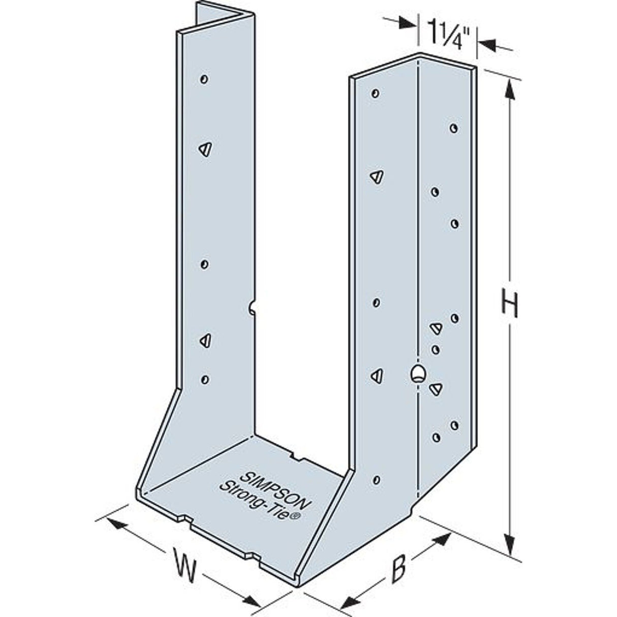Simpson HU410SS Strong-Tie Stainless-Steel Face-Mount Joist Hanger for 4x10 - Heavy-Duty Corrosion Resistant Connector - 2