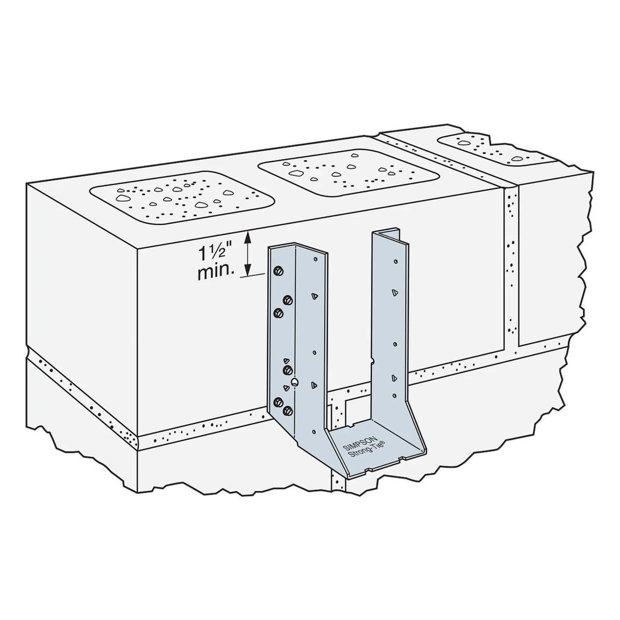 Simpson HU410 Strong-Tie Heavy-Duty Galvanized Face-Mount Joist Hanger for 4x10 - 2
