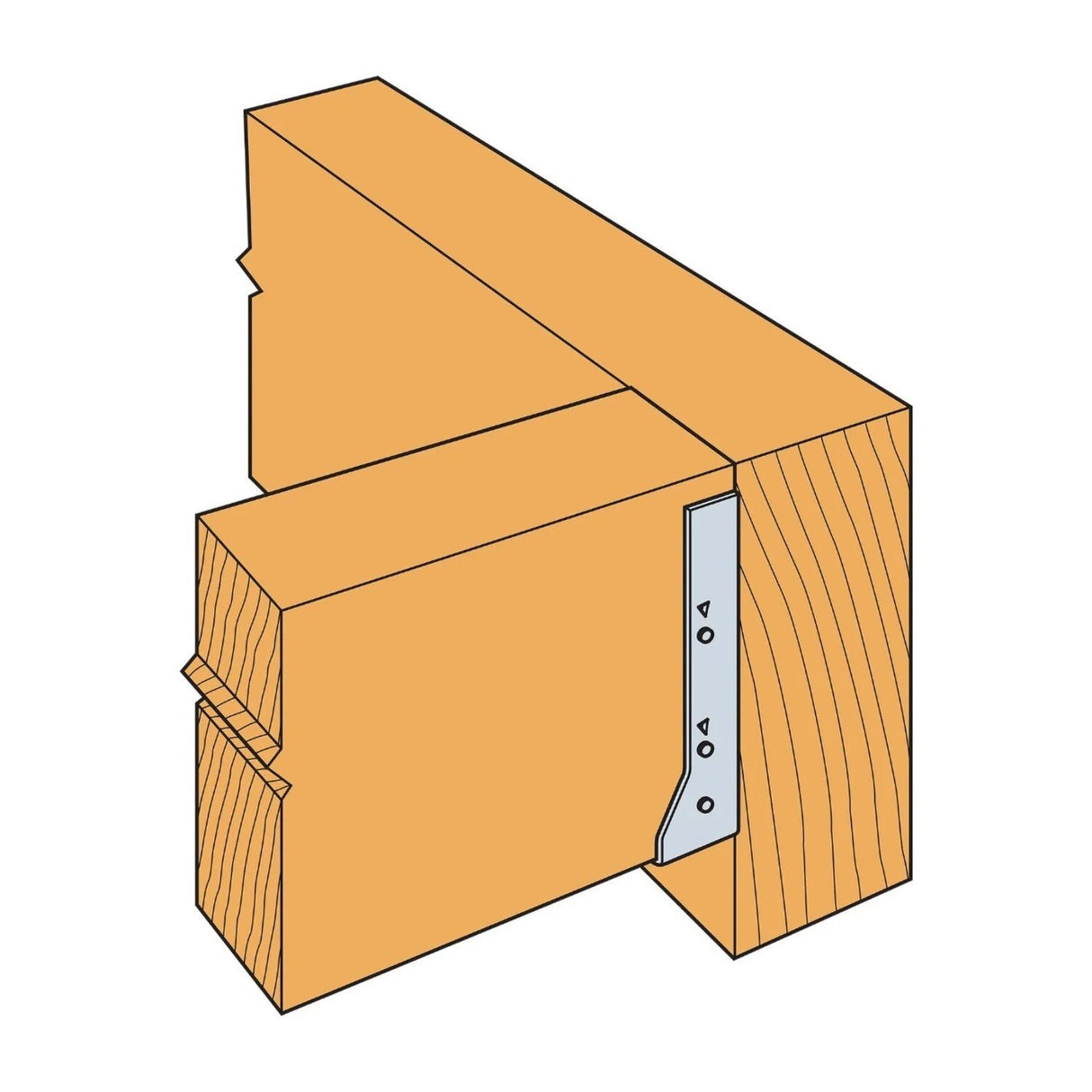 Simpson Strong-Tie HUC28-2Z (Double 2" x 8") Face-Mount Concealed-Flange Joist Hanger - 3