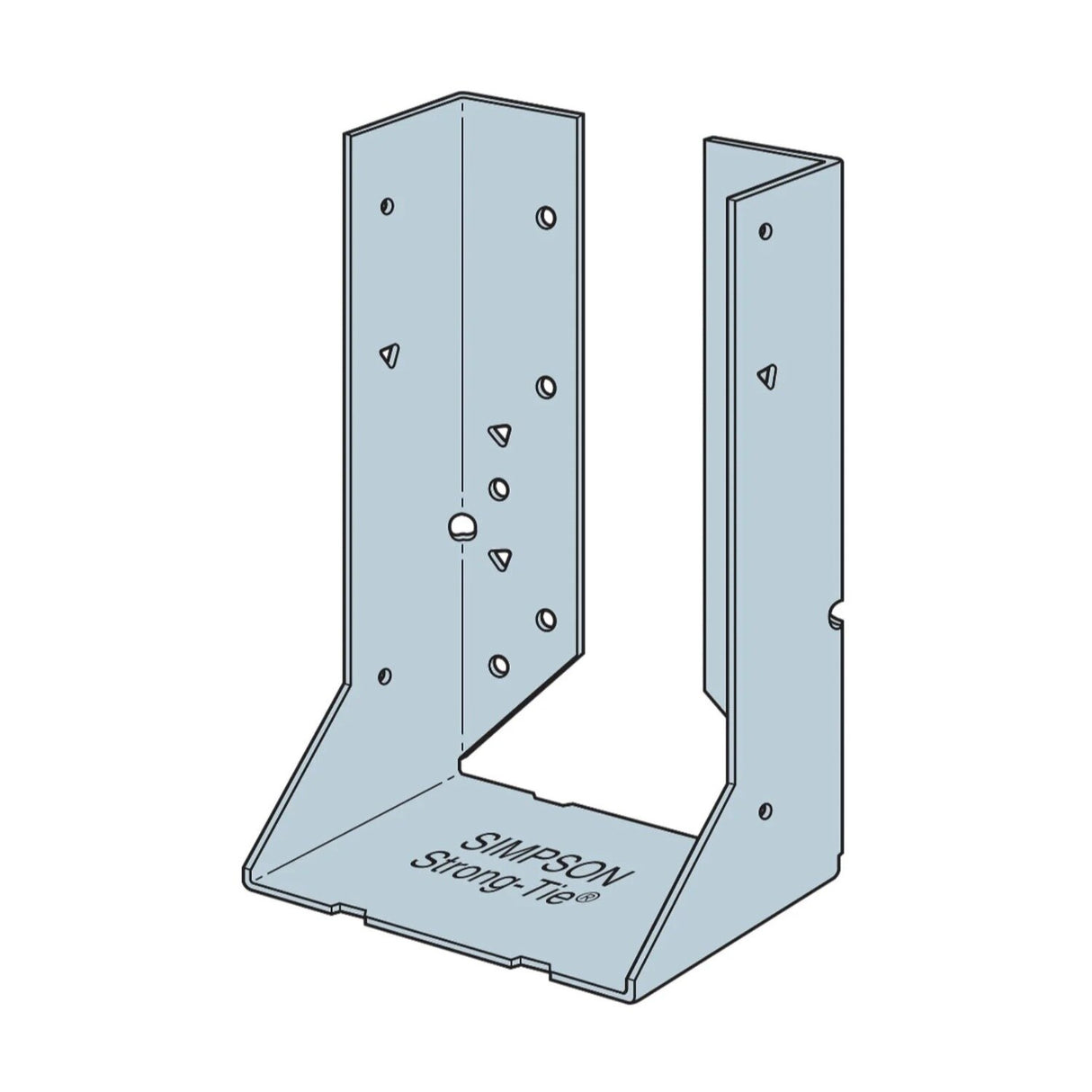 Simpson Strong-Tie HUC48Z (4" x 8") 14Ga Heavy Concealed-Flange Face-Mount Joist Hanger - ZMAX - 2