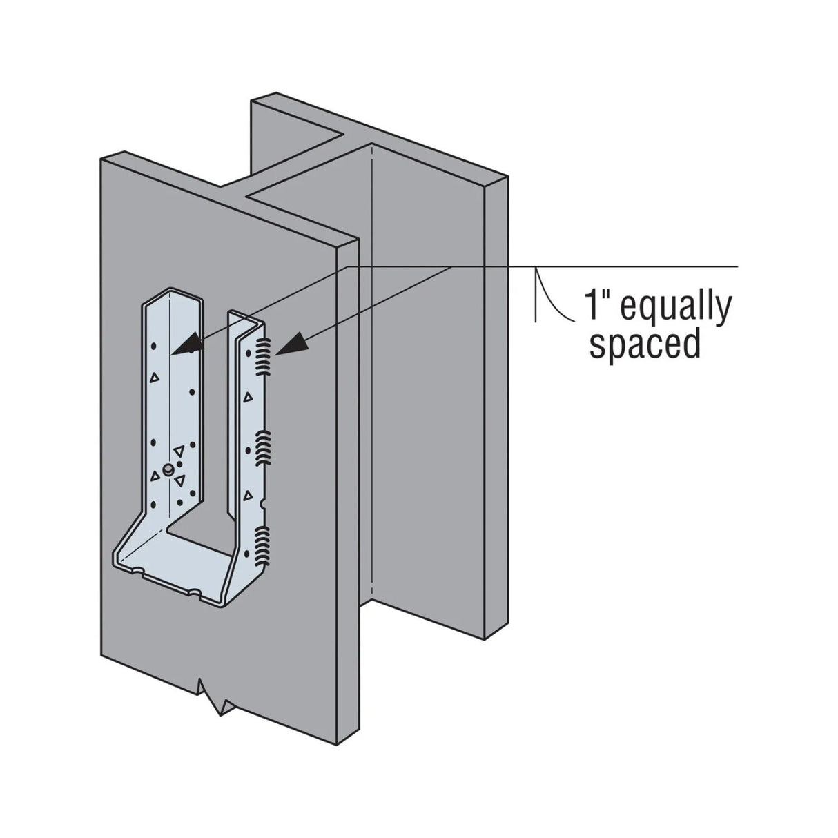 Simpson Strong-Tie HUC610Z (6" x 10") 14Ga Heavy Galvanized Concealed-Flange Face-Mount Joist Hanger - 2