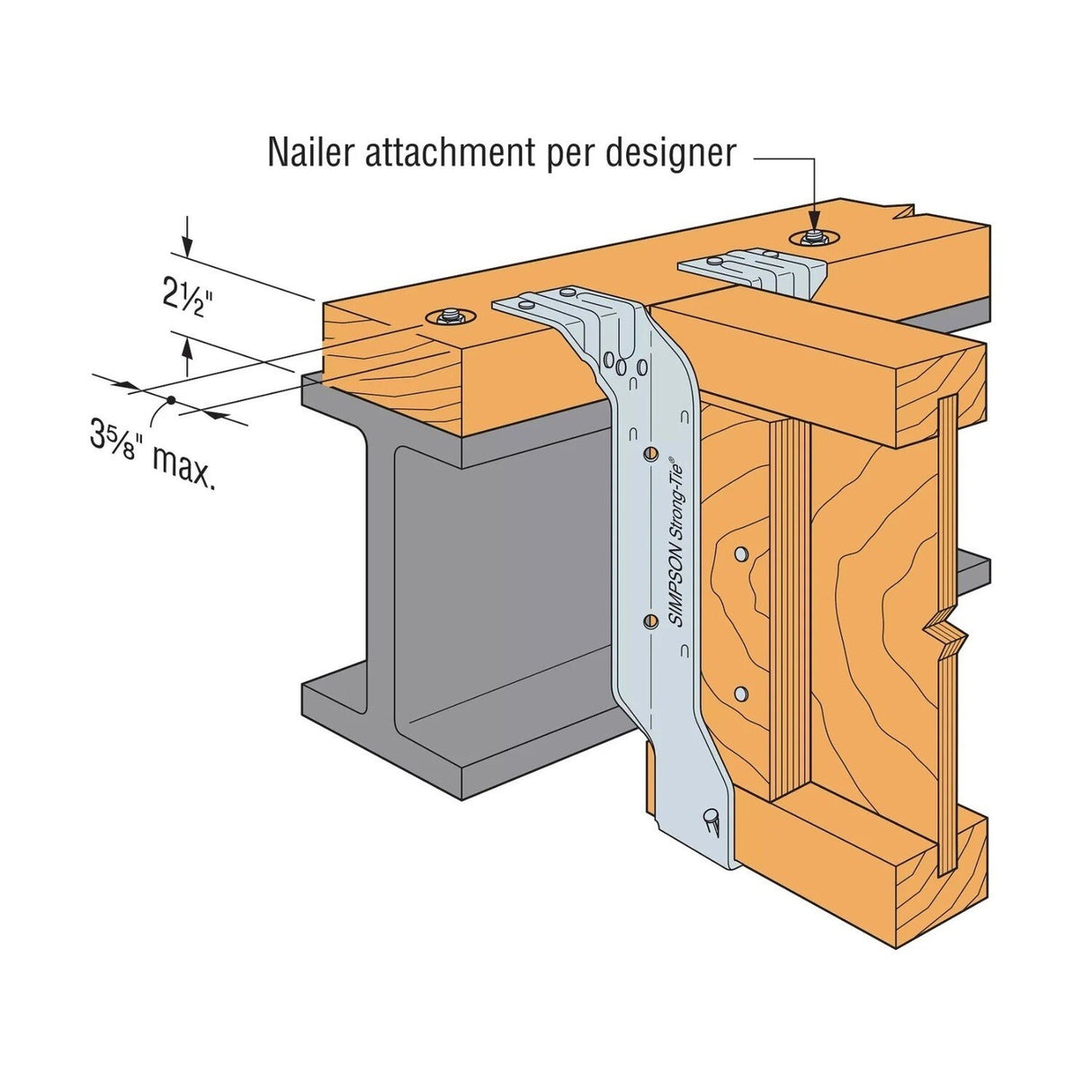 Simpson Strong-Tie ITS2.56/11.88 (2-1/2" x 11-7/8") Top Flange I-Joist Hanger - G90 Galvanized - 5