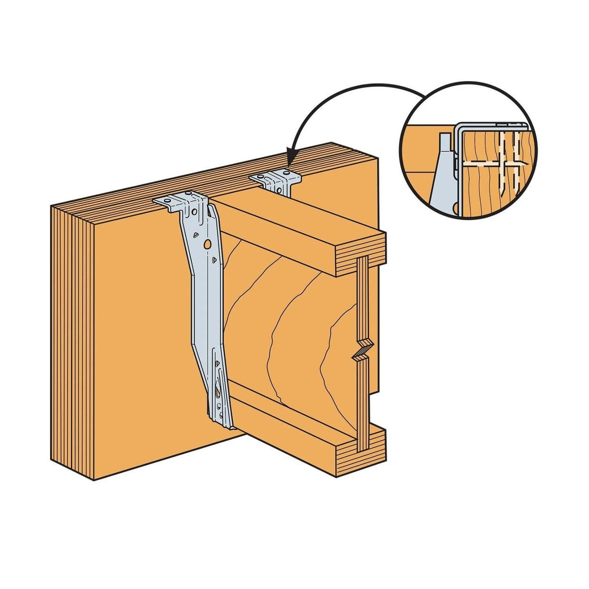 Simpson Strong-Tie ITS2.56/9.5 (2-1/2" x 9-1/2") Galvanized Top-Flange Joist Hanger for Engineered Wood - 6