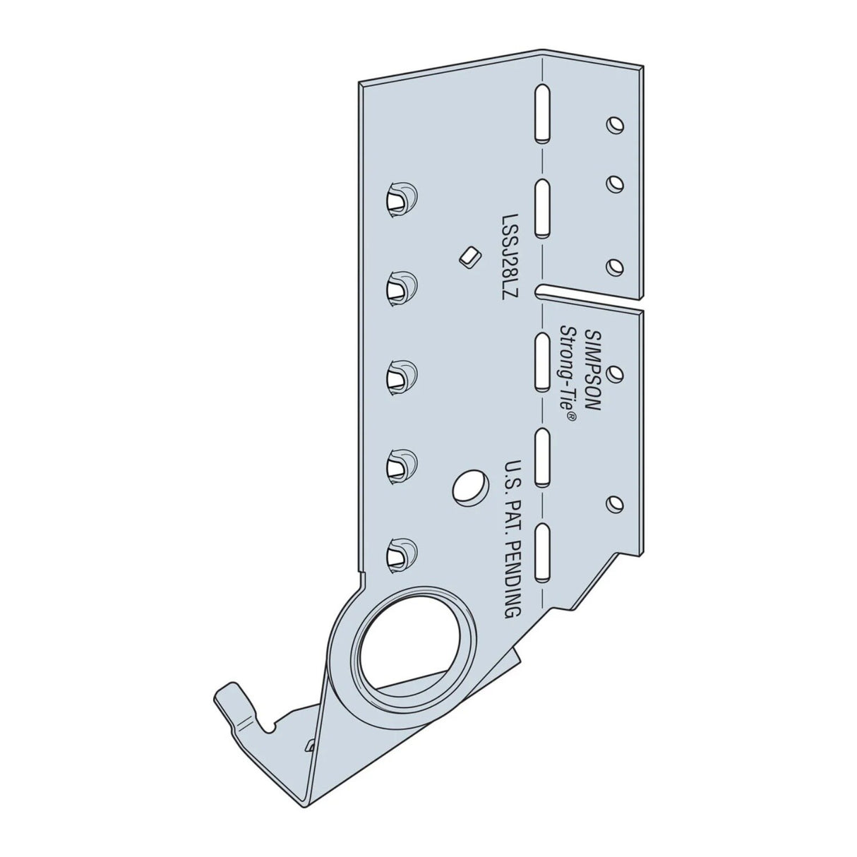Simpson Strong-Tie LSSJ28LZ Left Side Field Adjustable Jack Hanger - ZMAX Finish - 2