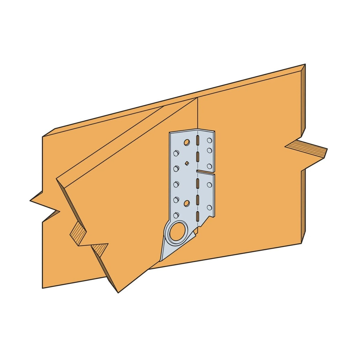 Simpson Strong-Tie LSSJ28LZ Left Side Field Adjustable Jack Hanger - ZMAX Finish - 3