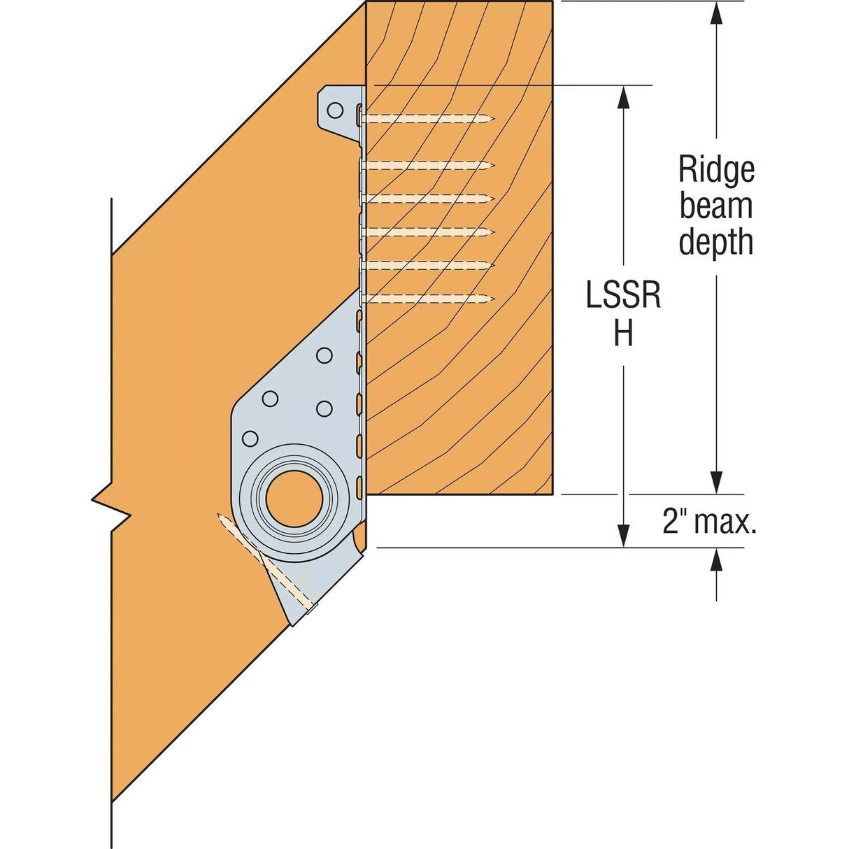 Simpson Strong-Tie LSSR2.1Z (2") 18Ga Light Slopeable/Skewable Rafter Hanger - ZMAX Finish - 4