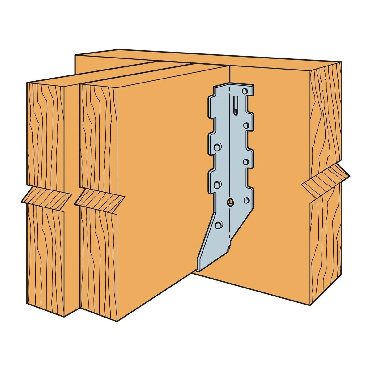 Simpson Strong-Tie LUS210-2Z (Double 2" x 10") ZMAX Galvanized Face-Mount Joist Hanger - 3