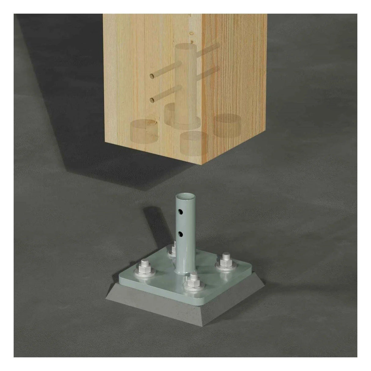 Simpson MCB9.5X15.5 Strong-Tie Mass Timber Column Base 9-1/2" x 15-1/2" for Glulam to Concrete Connections - 2