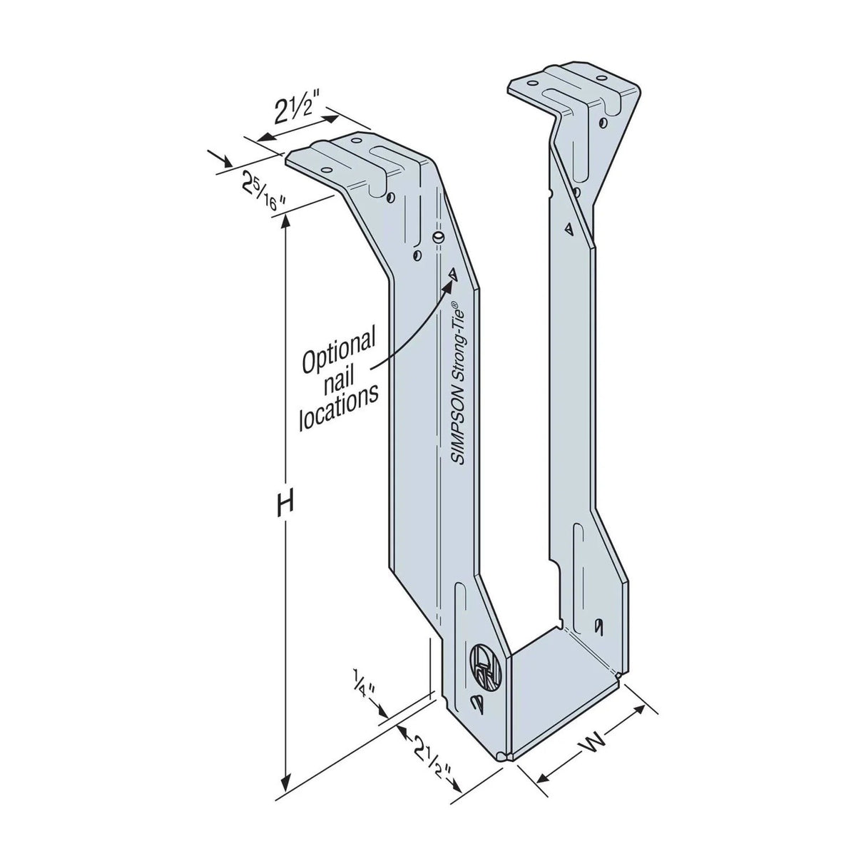 Simpson Strong-Tie MIT1.81/16 (1-3/4" x 16") Top Flange I-Joist Hanger - G90 Galvanized - 2