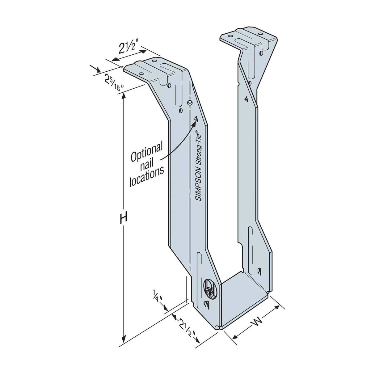 Simpson Strong-Tie MIT3516 (2-5/16" x 16") Top Flange I-Joist Hanger G90 Galvanized - 2