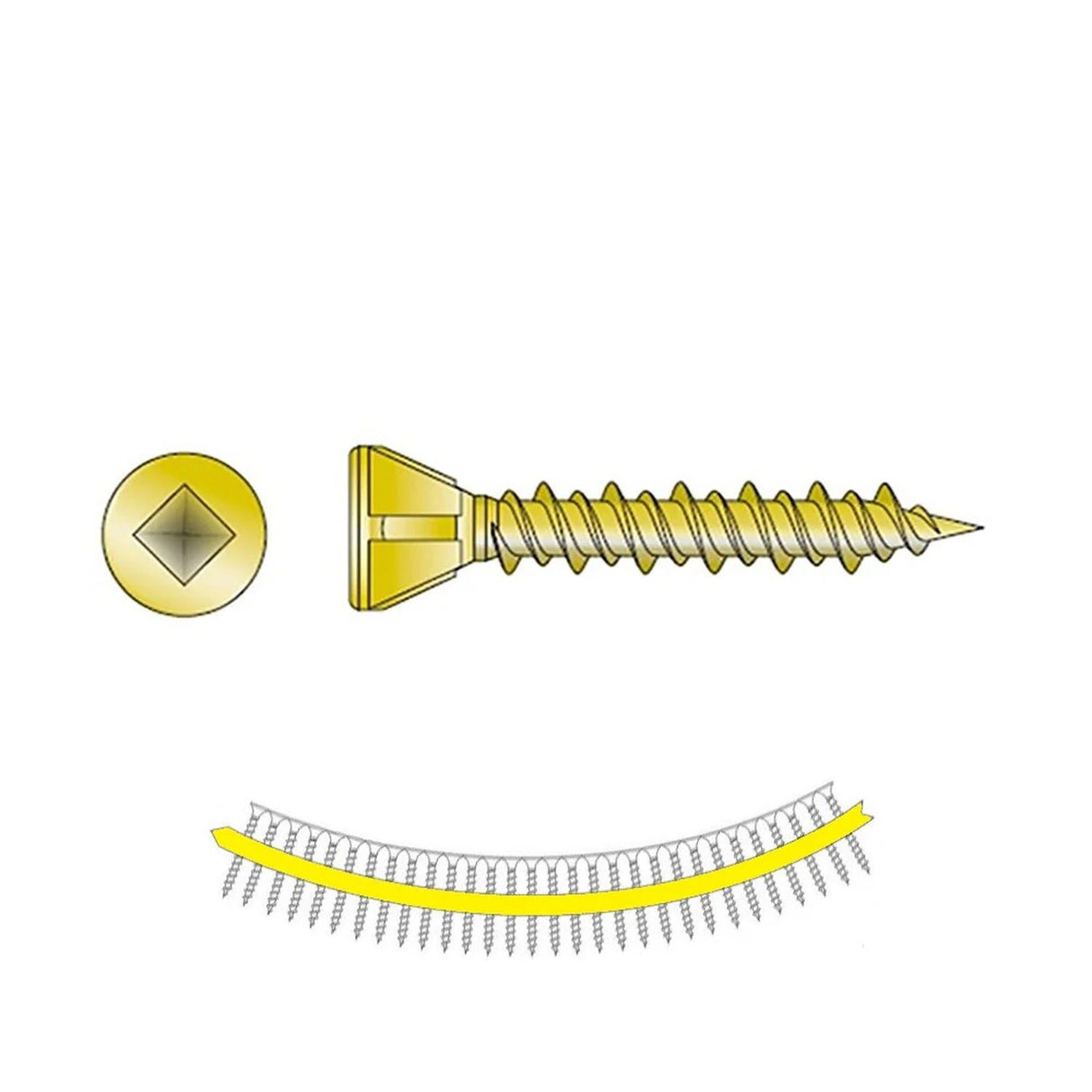 Simpson Strong-Tie MTHZ1S (#7 x 1") MTH Wood Underlayment Screw Collated Yellow-Zinc (2500 Pack)
