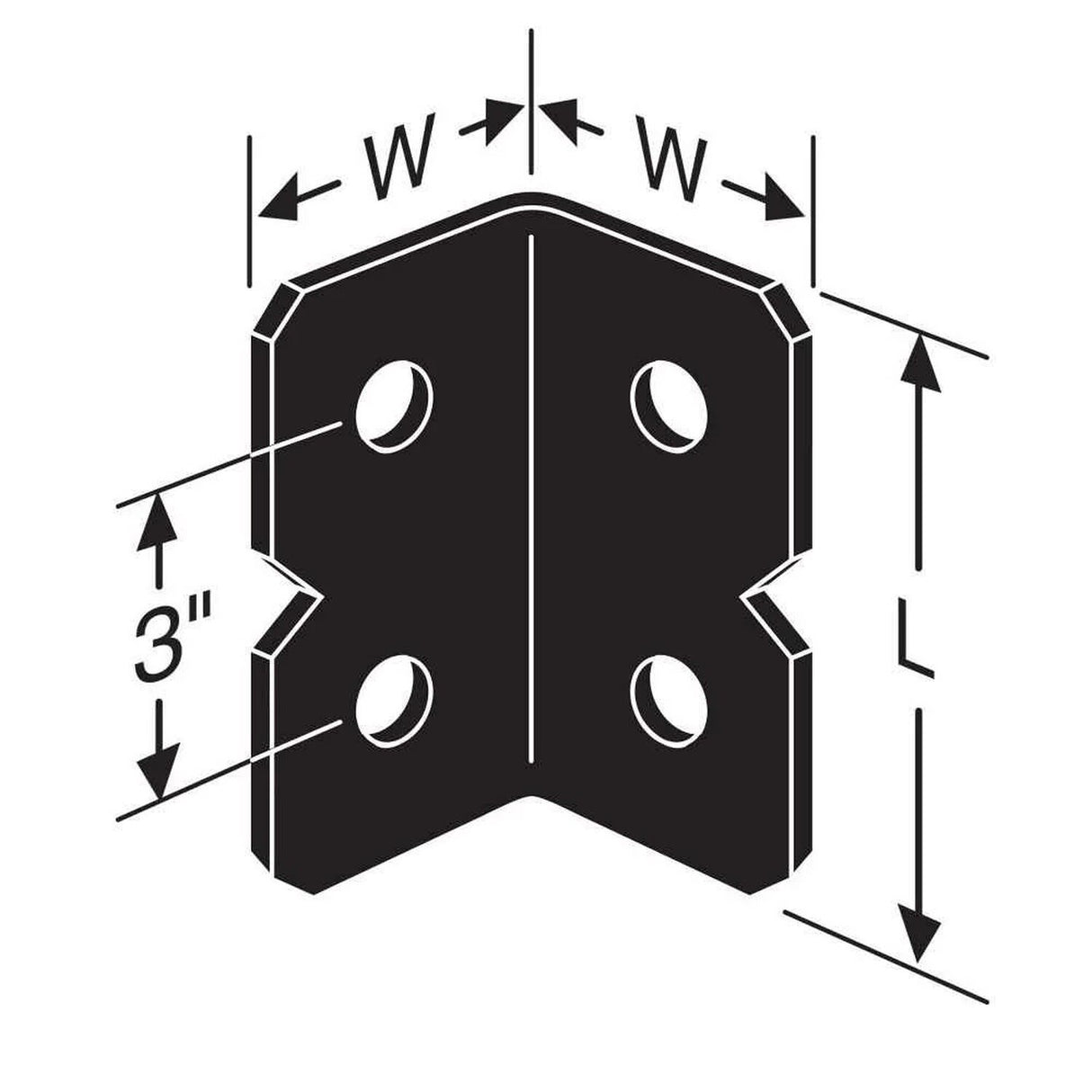 Simpson Strong-Tie OHA36 (3" x 6") Black Powder-Coated Ornamental Heavy Angle - 2