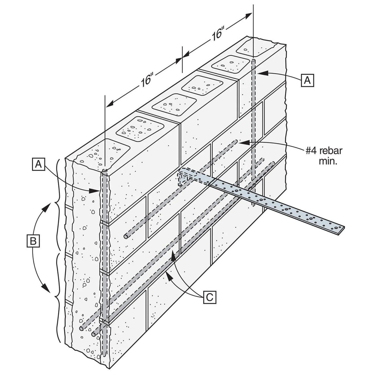 Simpson Strong-Tie PAI23 (23-3/4") 12 Gauge Purlin Anchor for I-Joist - G90 Galvanized - 4