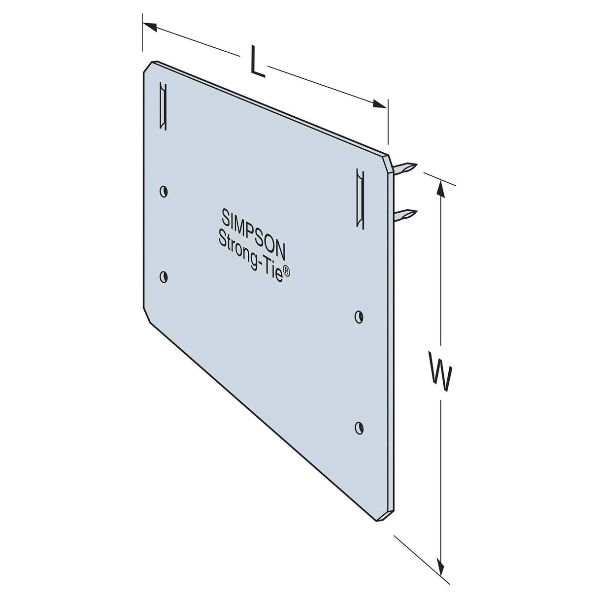 Simpson Strong-Tie PSPN58Z (5" x 8") Protecting Shield Plate - ZMAX Finish - 2