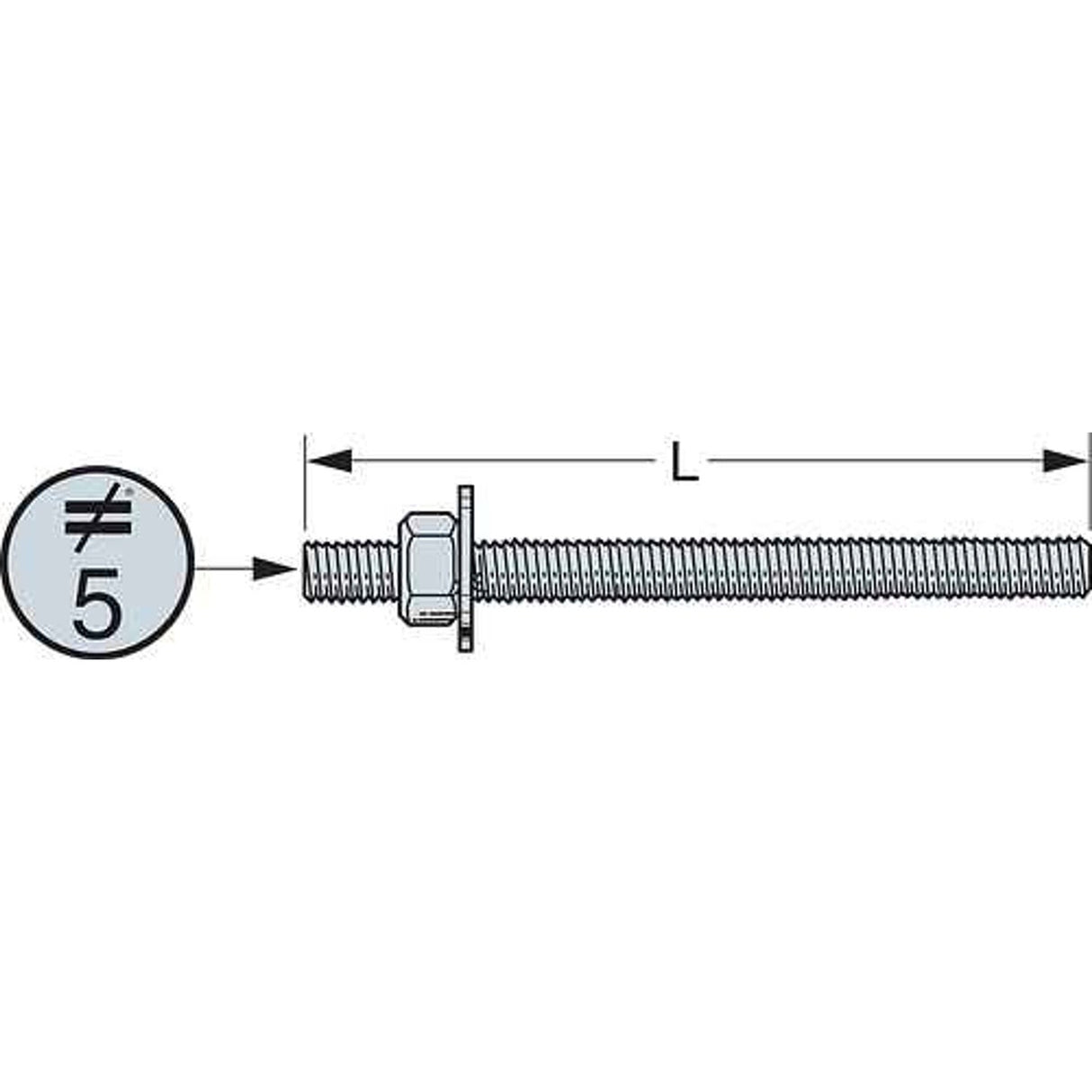 Simpson Strong-Tie RFB#5X10HDG (5/8 in. x 10 in.) Hot-Dip Galvanized Retrofit Bolt - 2