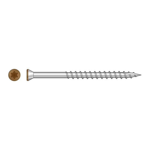 Simpson Strong-Tie S07225FTBTN01 (#7 x 2-1/4") Trim-Head Screw, 6-Lobe Drive T-15 Type 305, Tan 01 (1750 Pack)