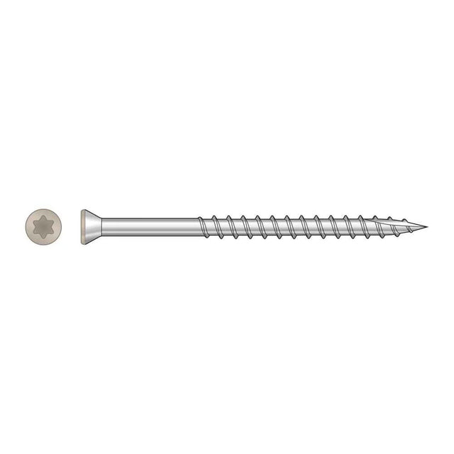 Simpson Strong-Tie S07225FTBTN02 (#7 x 2-1/4") Trim-Head Screw, 6-Lobe Drive T-15 Type 305, Tan 02 (1750 Pack)