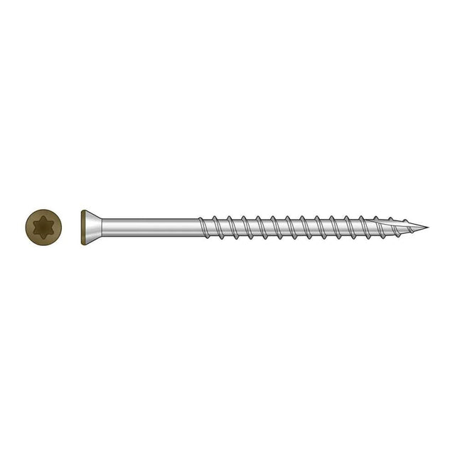 Simpson Strong-Tie S07225FTPBR01 (#7 x 2-1/4") Trim-Head Screw, 6-Lobe Drive T-15 Type 305, Brown 01 (350 Pack)