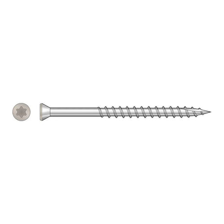 Simpson Strong-Tie S07225FTPGR01 (#7 x 2-1/4") Trim-Head Screw 6-Lobe Drive T-15 Type 305, Gray 01 (350 Pack)