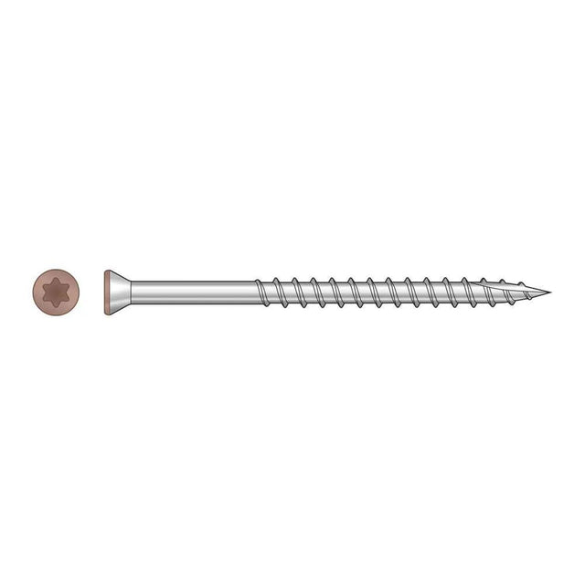 Simpson Strong-Tie S07225FTPTN03 Strong-Drive (#7 x 2-1/4") Trim-Head Screw, 6-Lobe Drive T-15 Type 305, Tan 03 (350 Pack)