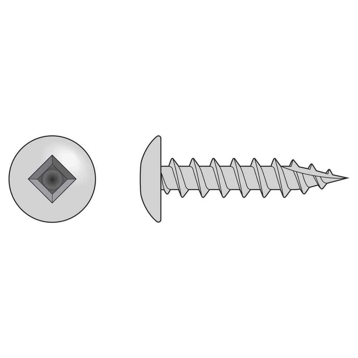 Simpson Strong-Tie S08C150TSM (#8 x 1-1/2" #2) Square Drive) Truss-Head Screw, Type 305l (1000 Pack)