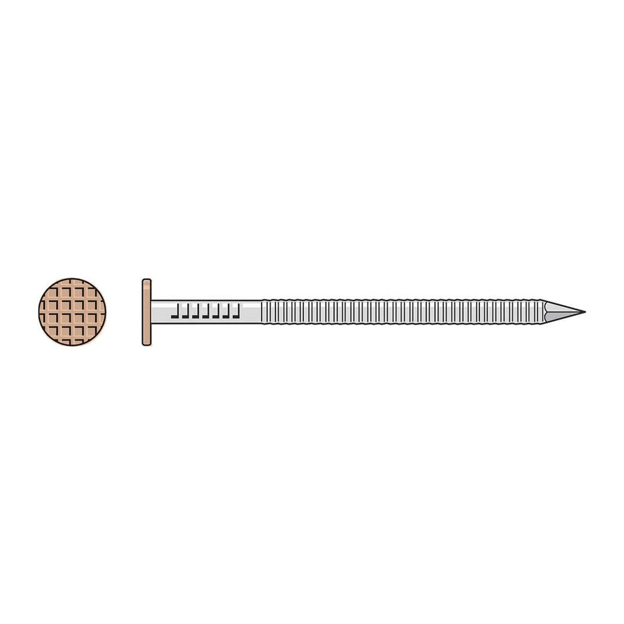 Simpson Strong-Tie S8SNDT5 (2-1/2" x 0.092") 14Ga Stainless Steel Painted Siding Nail - Tan (5 lb. Tub)