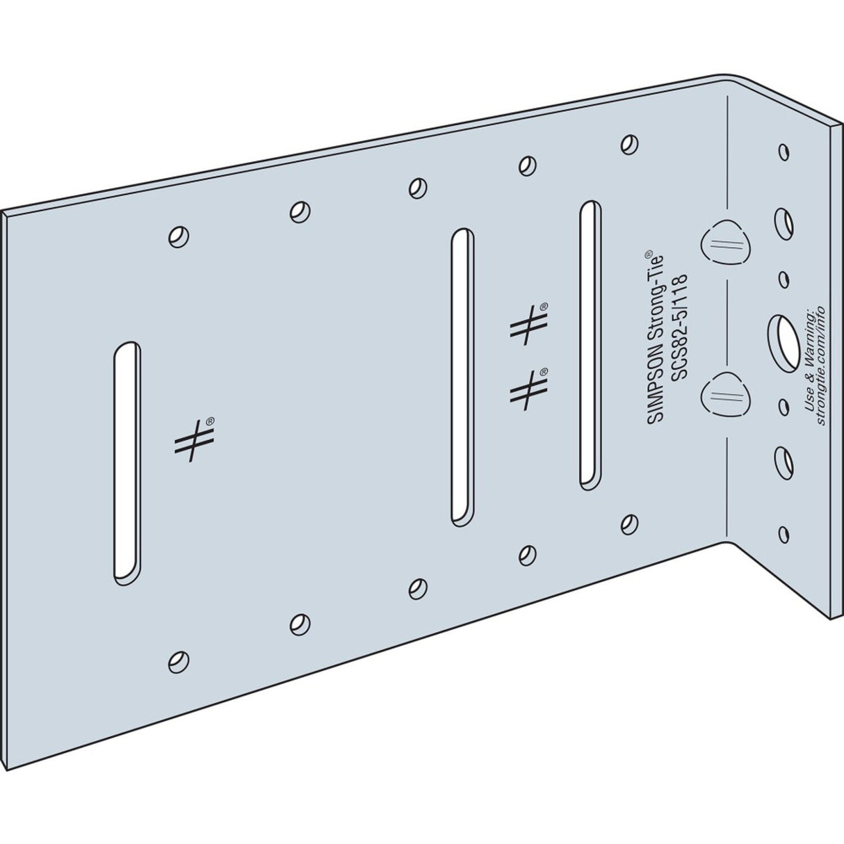 Simpson SCS82-5/118-KT25 Strong-Tie Seismic Bypass Framing Slide Clip with Screws 10-Gauge 8" x 5" (25 Pack) - Vertical Deflection Connector for Seismic Applications - 2