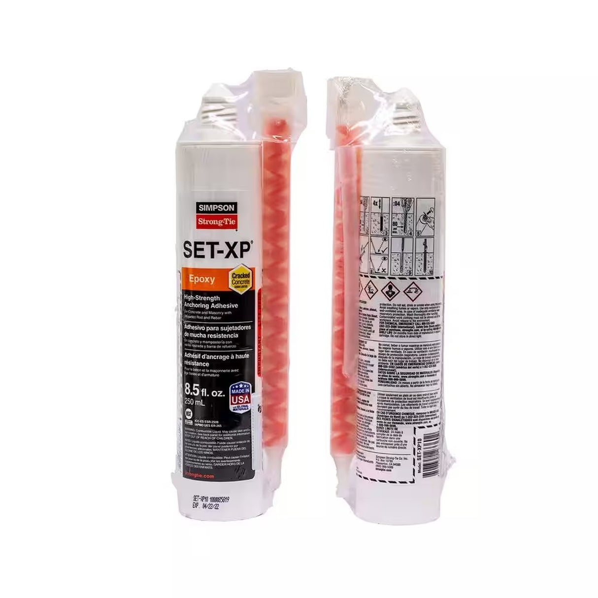 Simpson Strong-Tie SET-XP10 (8.5 oz) High-Strength Epoxy Adhesive Cartridge with Nozzle and Extension - 2