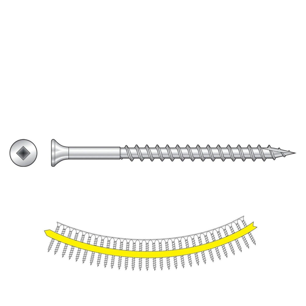 Simpson Strong-Tie SS3DSC3BS (#10 x 3") Bugle-Head Wood Screw Collated #3 Square Drive, Type 305 (1000 Pack)