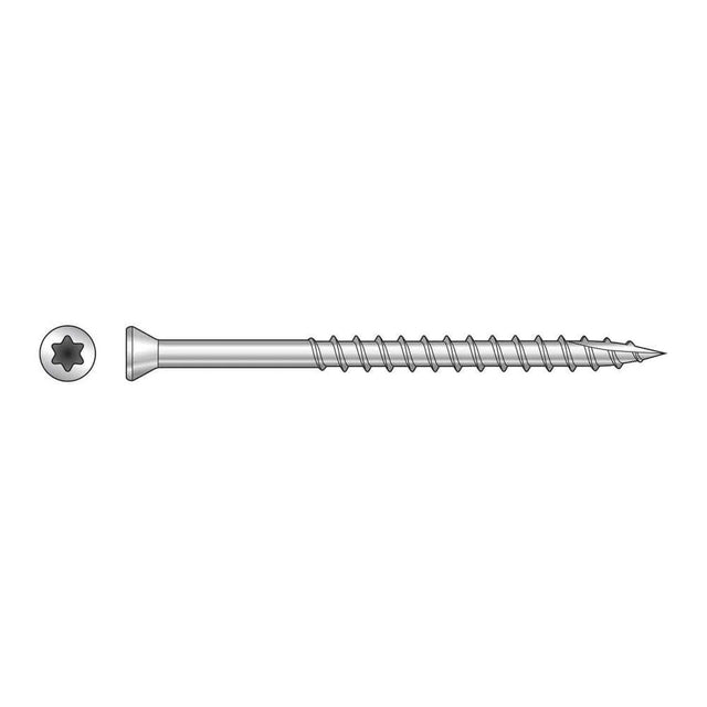 Simpson Strong-Tie T07225FTB (#7 x 2-1/4") 6-Lobe Drive Stainless Steel Trim-Head Screw (3000 Pack)