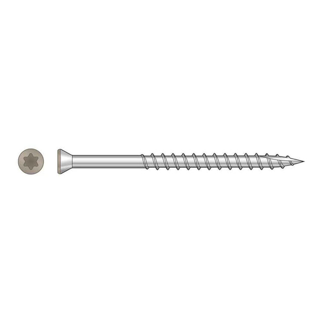 Simpson Strong-Tie T07225FTPBR05 (#7 x 2-1/4") 6-Lobe Drive Stainless Steel Trim-Head Screw, Brown 05 (350 Pack)
