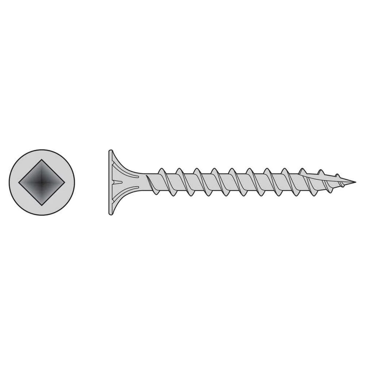 Simpson Strong-Tie T08C125WQC (#8 x 1-1/4") Fiber-Cement Screw, #2 Square Wafer-Head, Type 316 (100 Pack)